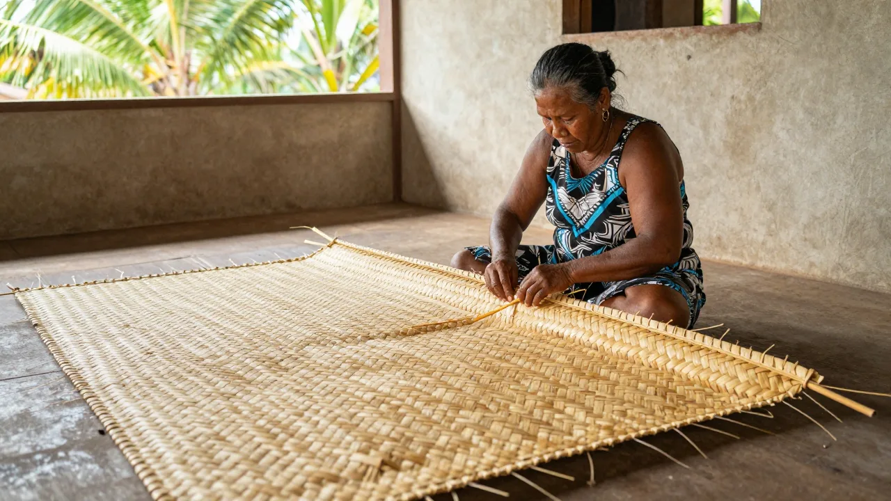 Woven by Fijian hands, from pandanus leaves