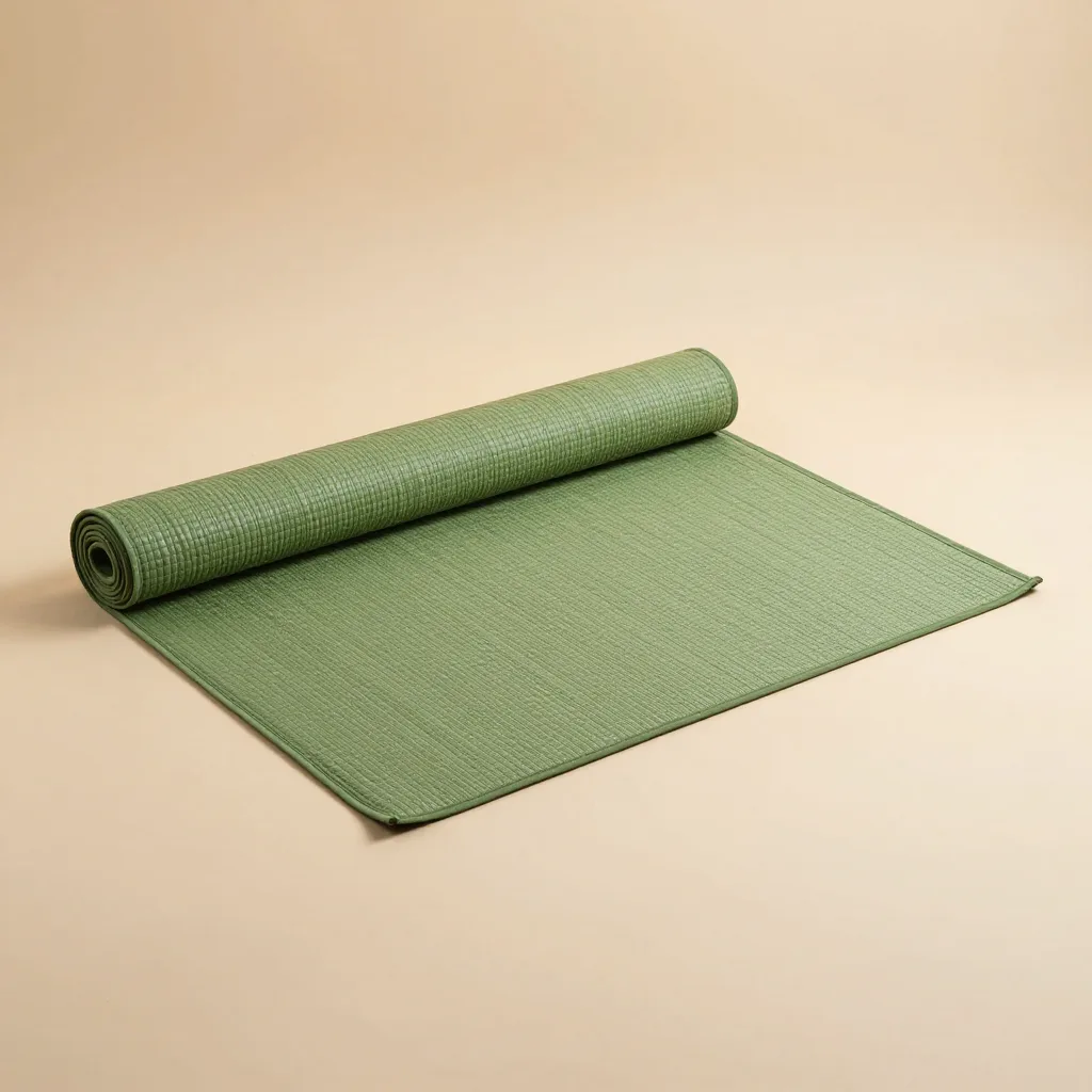 A rolled pandanus picnic mat