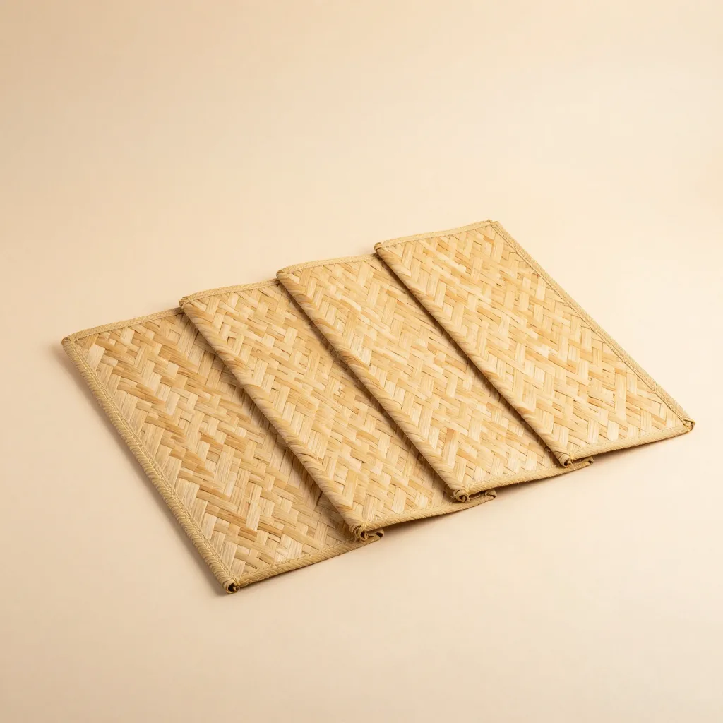 A set of three pandanus mats together